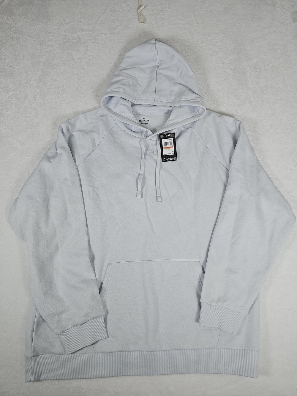Under Armour Men's 3XL Rival Fleece Hoodie Mod Gray Light Loose Fit Pullover